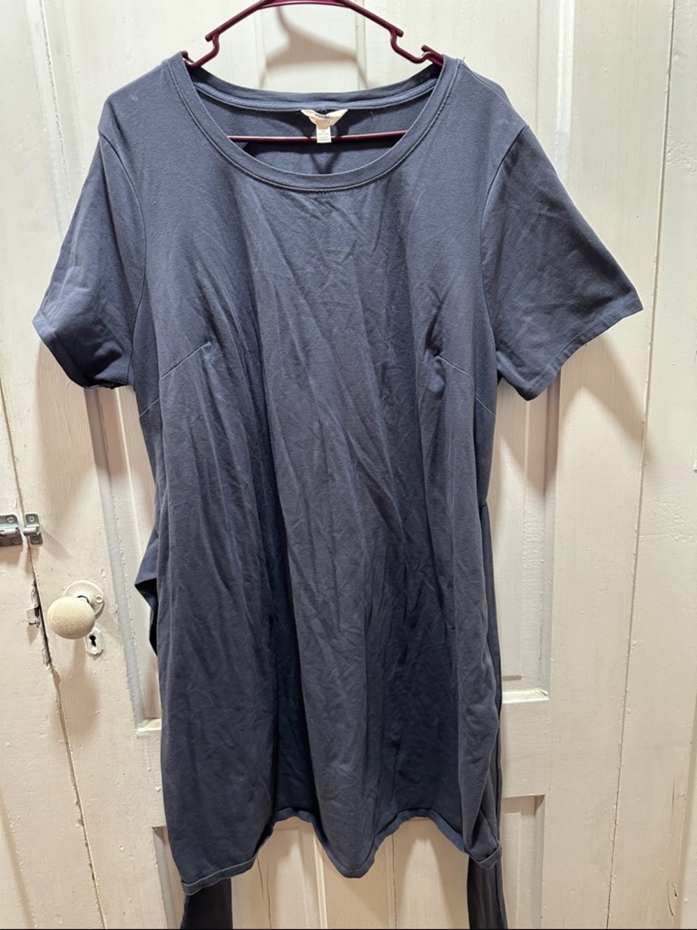 Terra & Sky Slate Grey Short Sleeve Midi Shift Dress